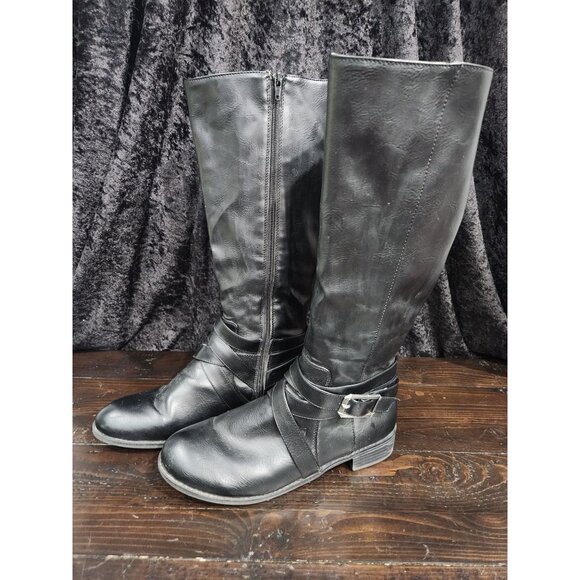 LifeStride Comfort "Subtle" Black Wide Calf Tall Boots/Size 9.5M WC - Picture 1 of 9